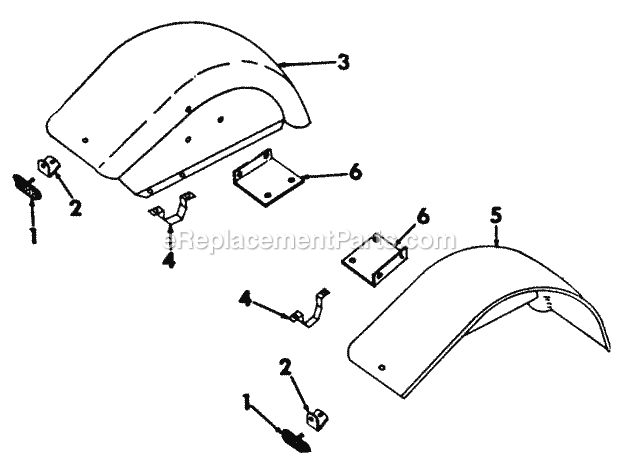 Fenders Diagram and Parts List for 70  Cub Cadet Lawn Tractor